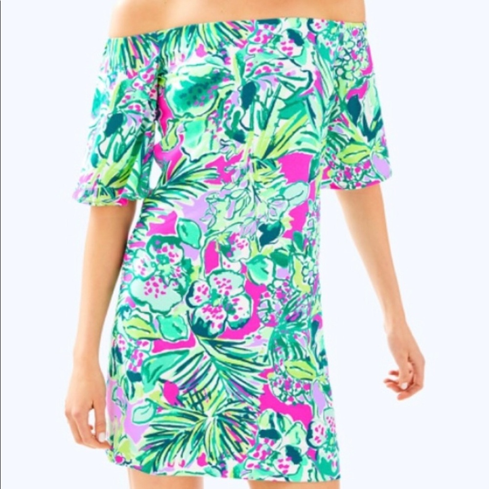 Lilly Pulitzer Fawcett Off Shoulder Dress Medium